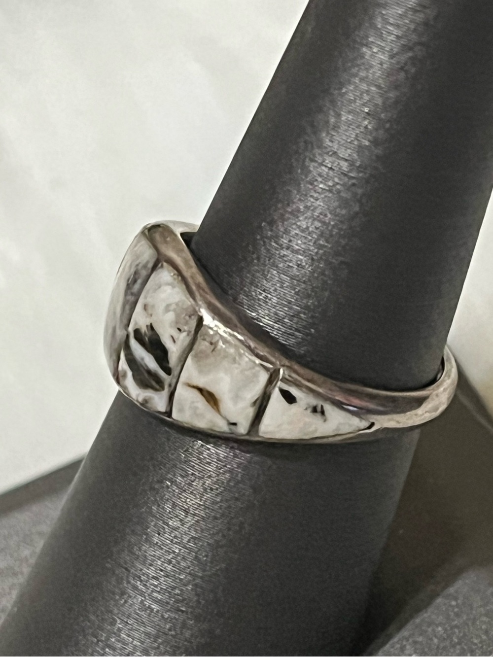 Sterling Native American Buffalo Stone Ring - Picture 3 of 12